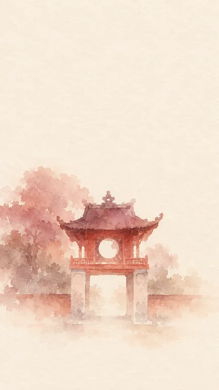 Văn Miếu — Watercolor · Màu nước