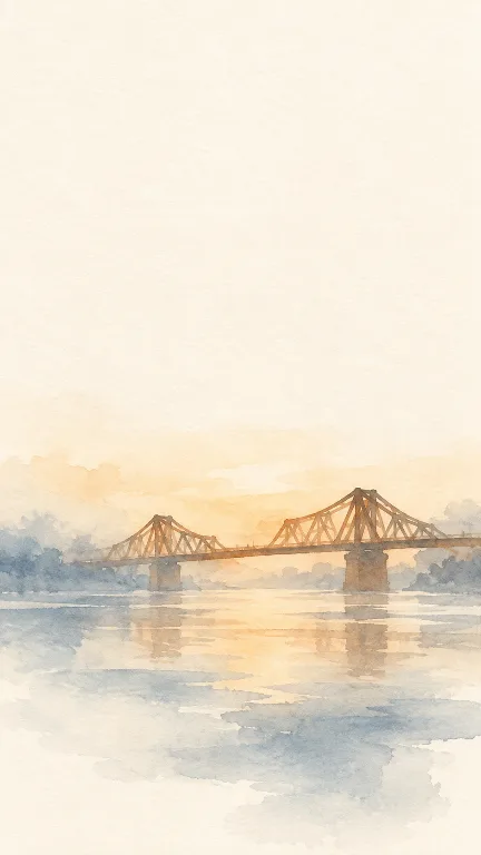 Cầu Long Biên — Watercolor · Màu nước