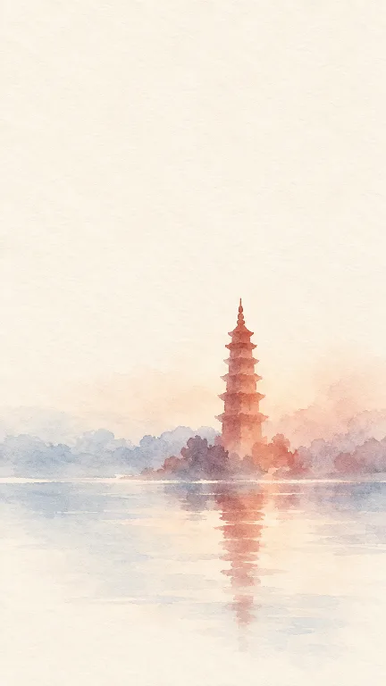 Chùa Trấn Quốc — Watercolor · Màu nước