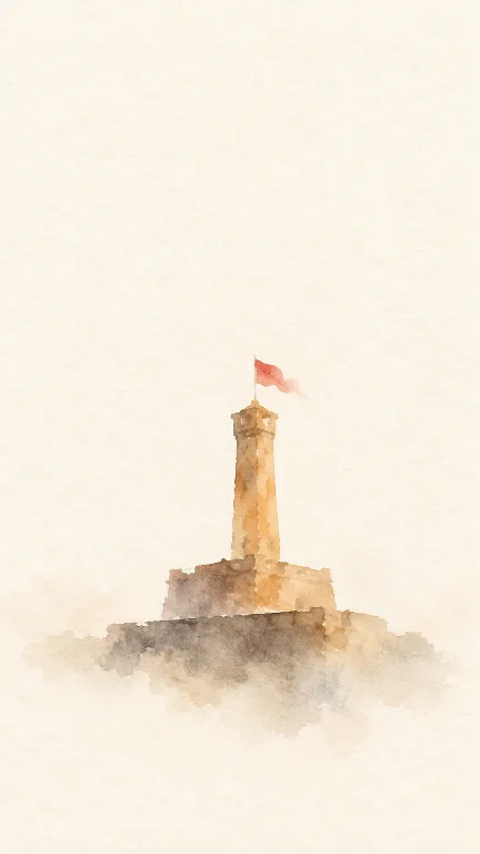 Cột cờ Hà Nội — Watercolor · Màu nước